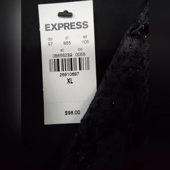 Express Black Velvet Floral Long Sleeve Blouse Size XL NWT - Picture 4 of 12